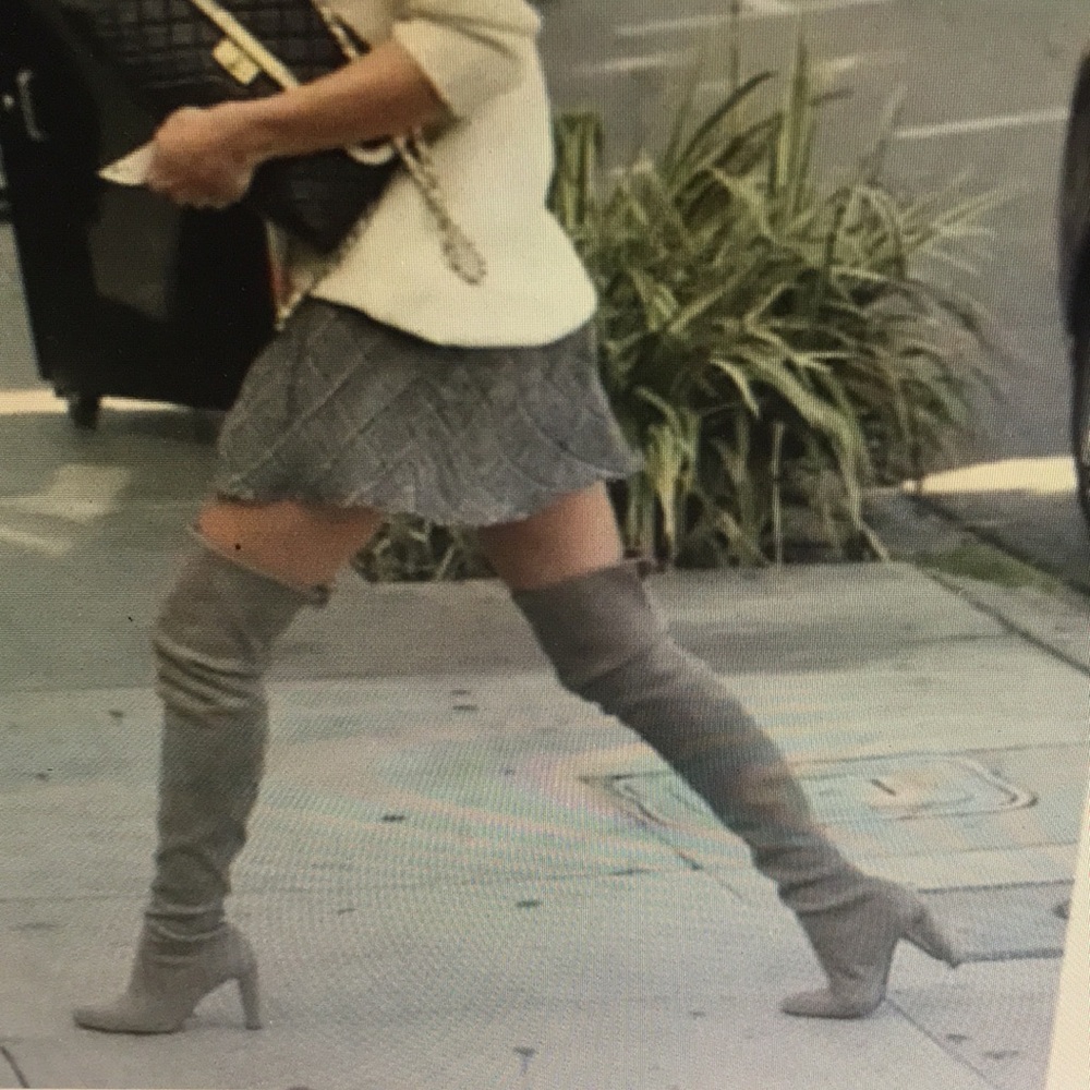 Stylish Gray Over-the-Knee Boots
